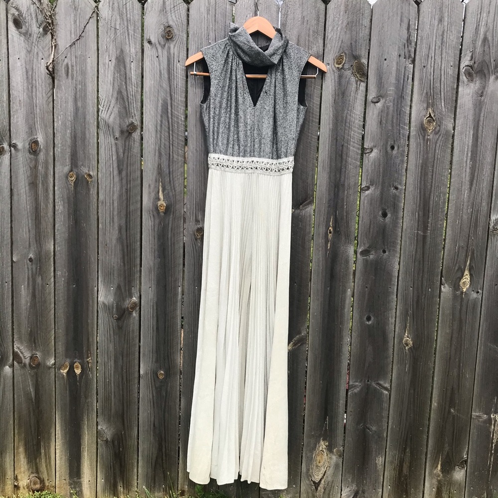 Classy Vintage Silver Wide Leg Jumpsuit